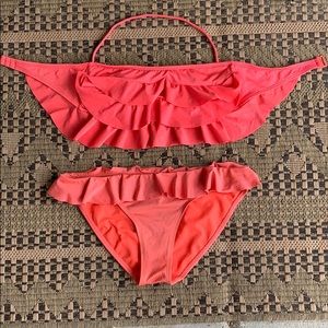 pink two piece swimsuit